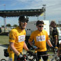 Dave Mitchell rolls up after finishing as well...