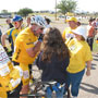 After coming across the line, we all recovered a bit and savored the moment. From the left we see Chris States' back, Jim Owens in his ToH kit, Mike Terry in the center, and Jeff DalPogetto in the yellow baseball cap. (Mike - if you fill me in on the other people you are talking to's names, I'll update this caption)